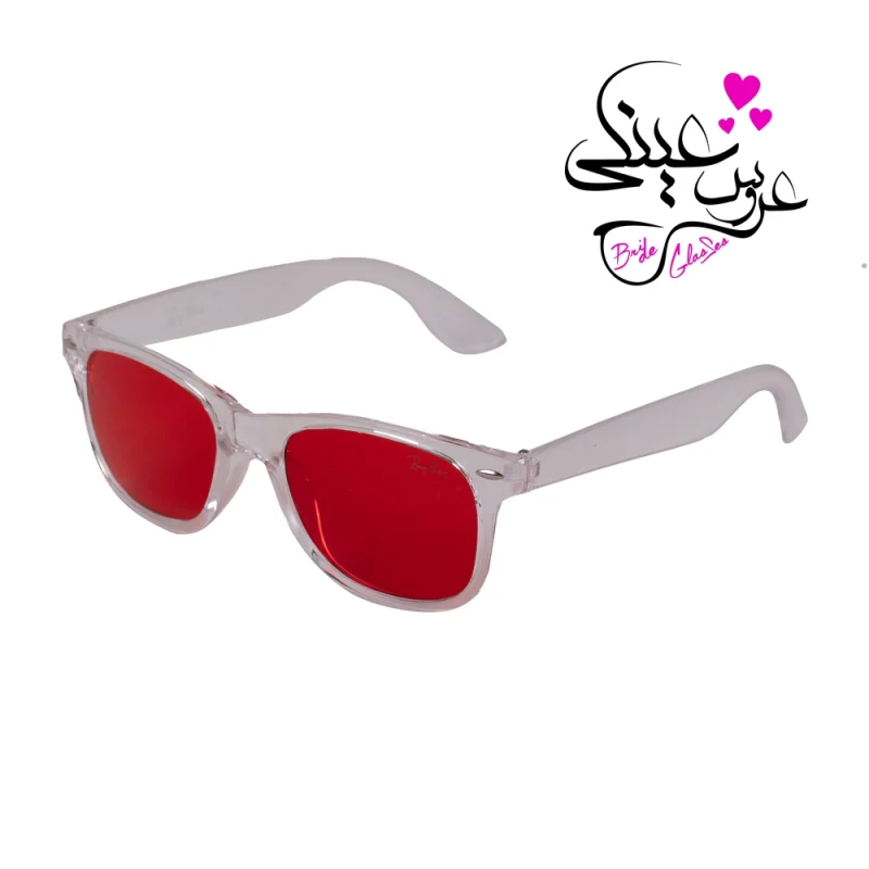 عینک ریبن شیشه‌ای قرمز